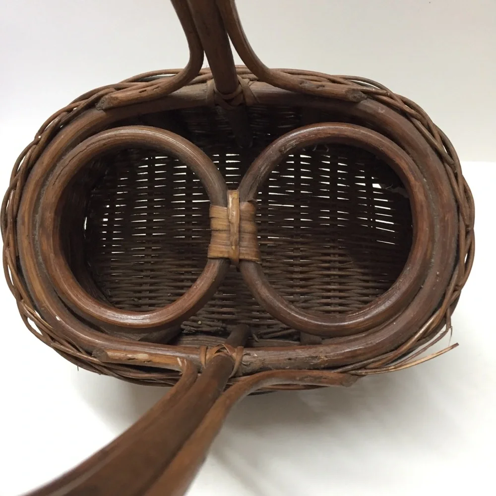 Wicker Wine Basket Sunflower Farmhouse Cottagecore BoHo Decor